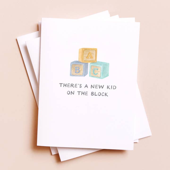 Amy Zhang - Wholesale Baby Card - New Kid On The Block — Pop Culture Pun New Baby Card0