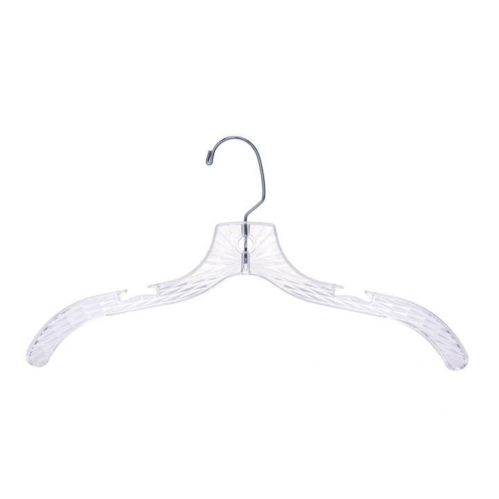 Quality Hangers – wholesale Galgar – P020 Crystal plast skjorta hängare - 100 galgar