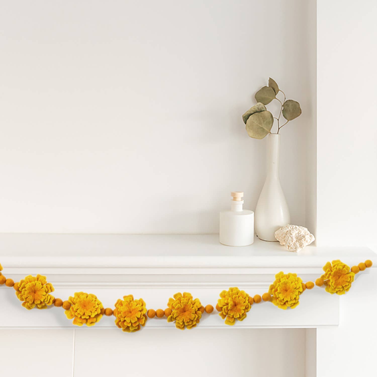 Global Goods Partners - Wholesale Bunting/Garland - Felt Marigold Garland0