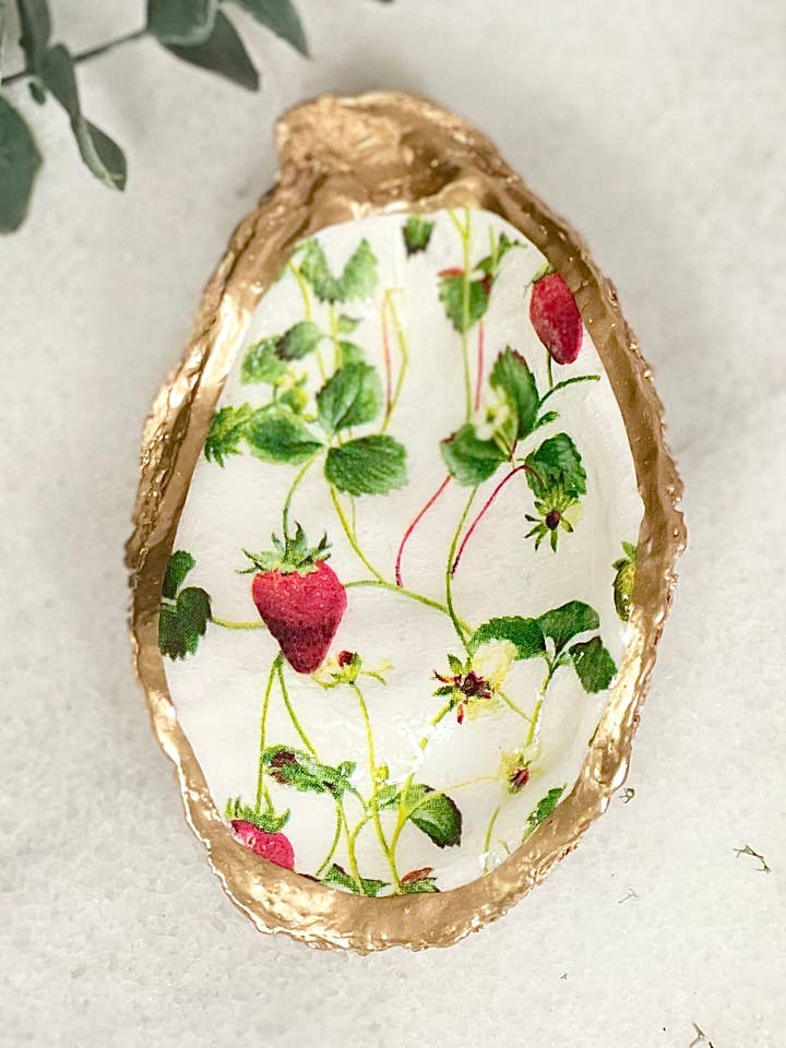 Strawberry Fields Oyster Trinket Dish for wholesale by Alison Brooke Designs