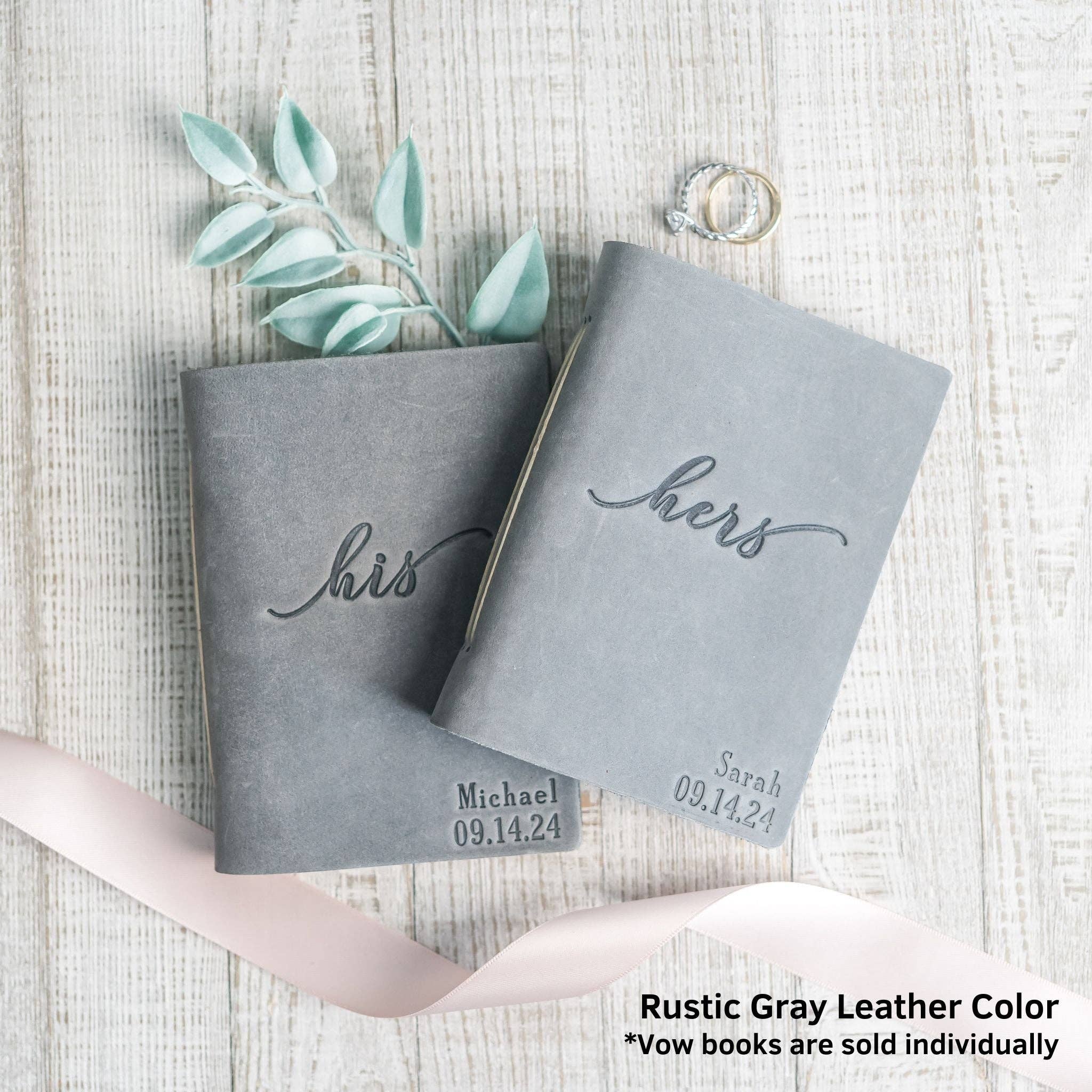 Ox & Pine - Wholesale Journal/Diary - His and Hers Personalized Leather Vow Book with Name and/or Date Pocket Notebook3