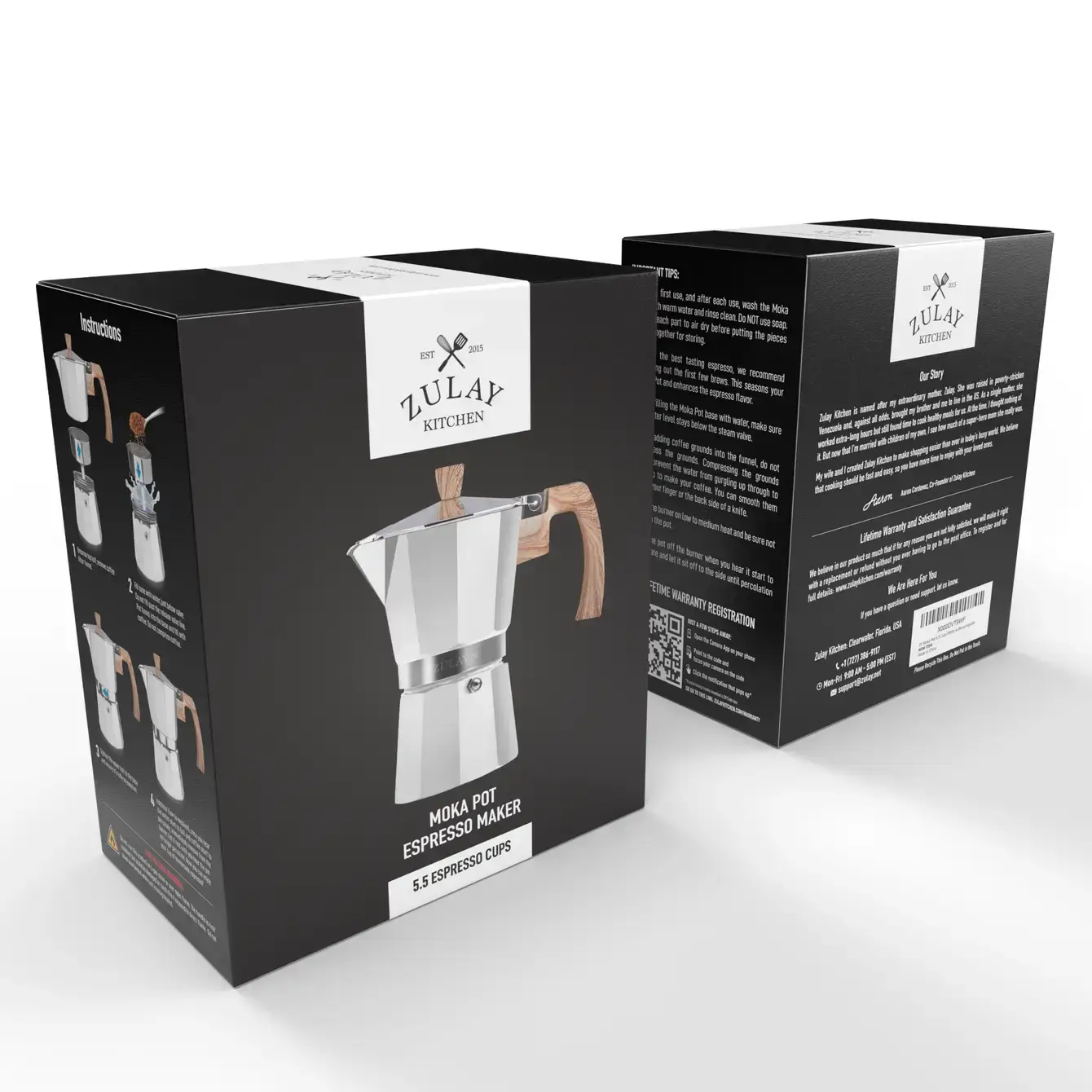 Zulay Kitchen - Wholesale Espresso Maker - Stovetop Espresso Cup Moka Pot - 5 Cup16
