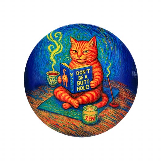 Token Tales Cat "Don't Be A Butthole" Coaster for wholesale by Token Atelier