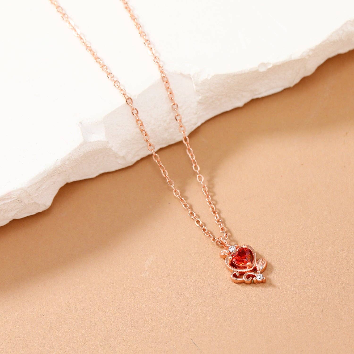peachade - Wholesale Pendant/Charm Necklace - Delicate Small Crystal Necklace0
