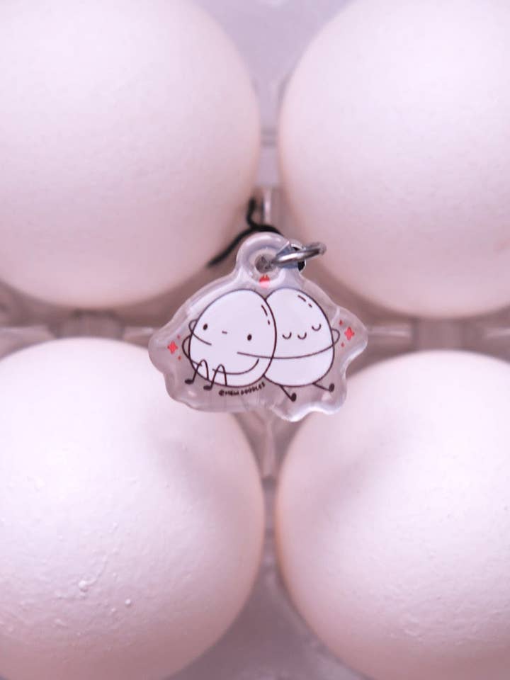 Emotional Support Eggs Epoxy Charm for wholesale by Mew Doodles
