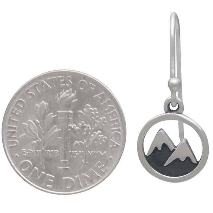 Nina Designs - Wholesale Dangle Earrings - Sterling Silver Snow Capped Mountain Dangle Earring 24x10mm