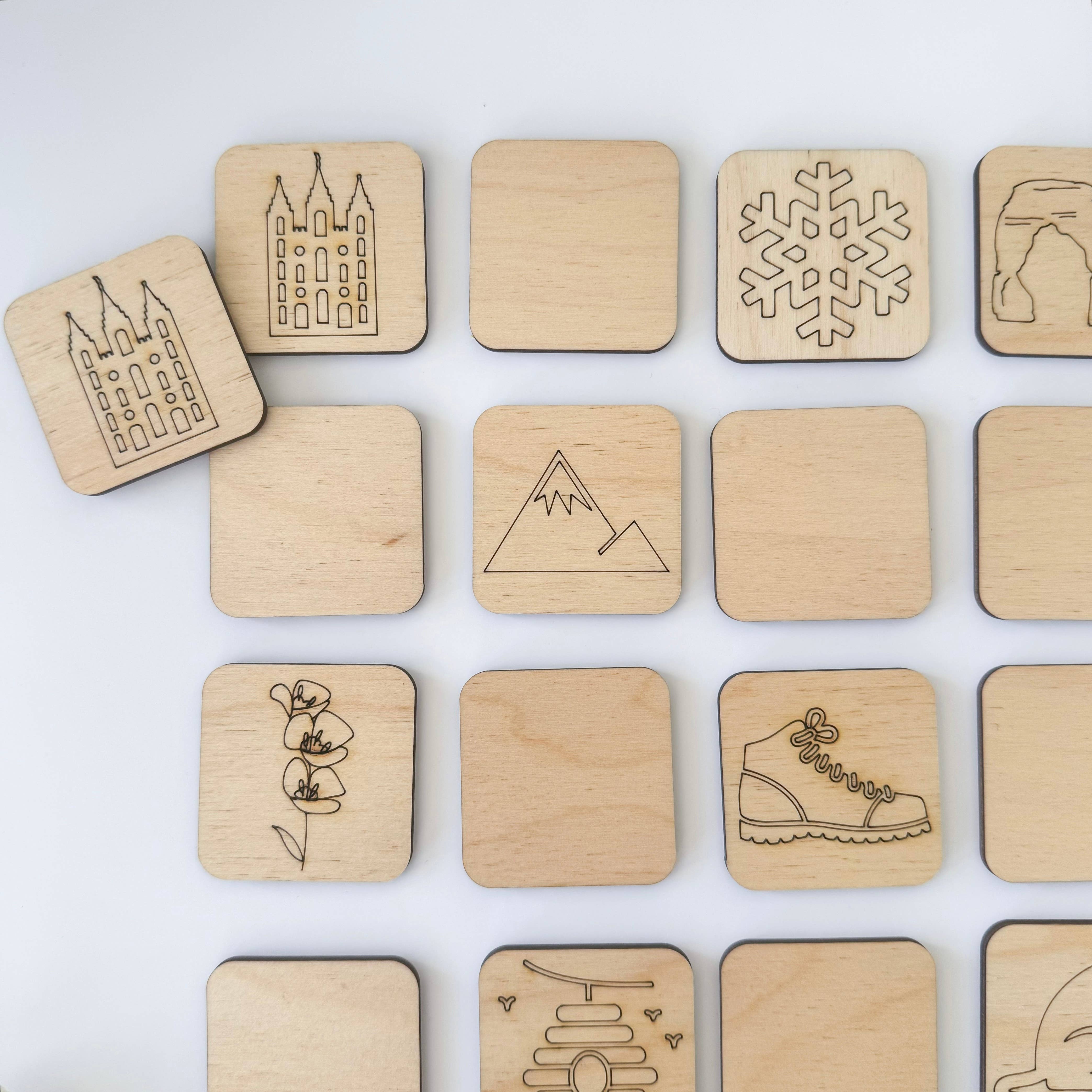 Birch House Games & Gifts - Wholesale Brain Game - Kids - State Memory Matching Game - Wood Memory Game, Brainteaser11