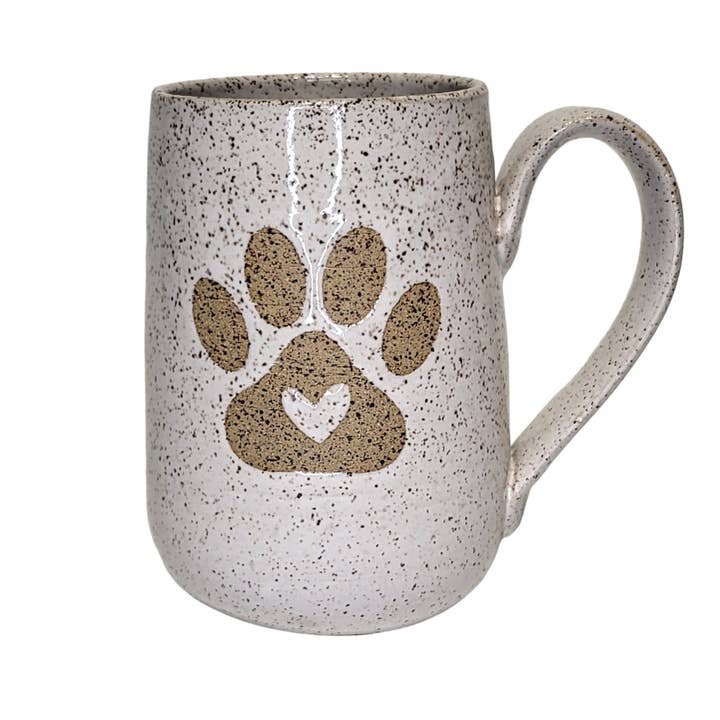 Stoney Ridge Pottery - Wholesale Coffee Mug - Heart Paw Print Mug