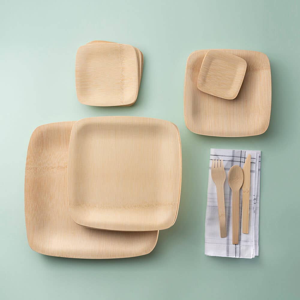 bambu® - Wholesale Disposable Plate - Disposable Bamboo Square Plates4