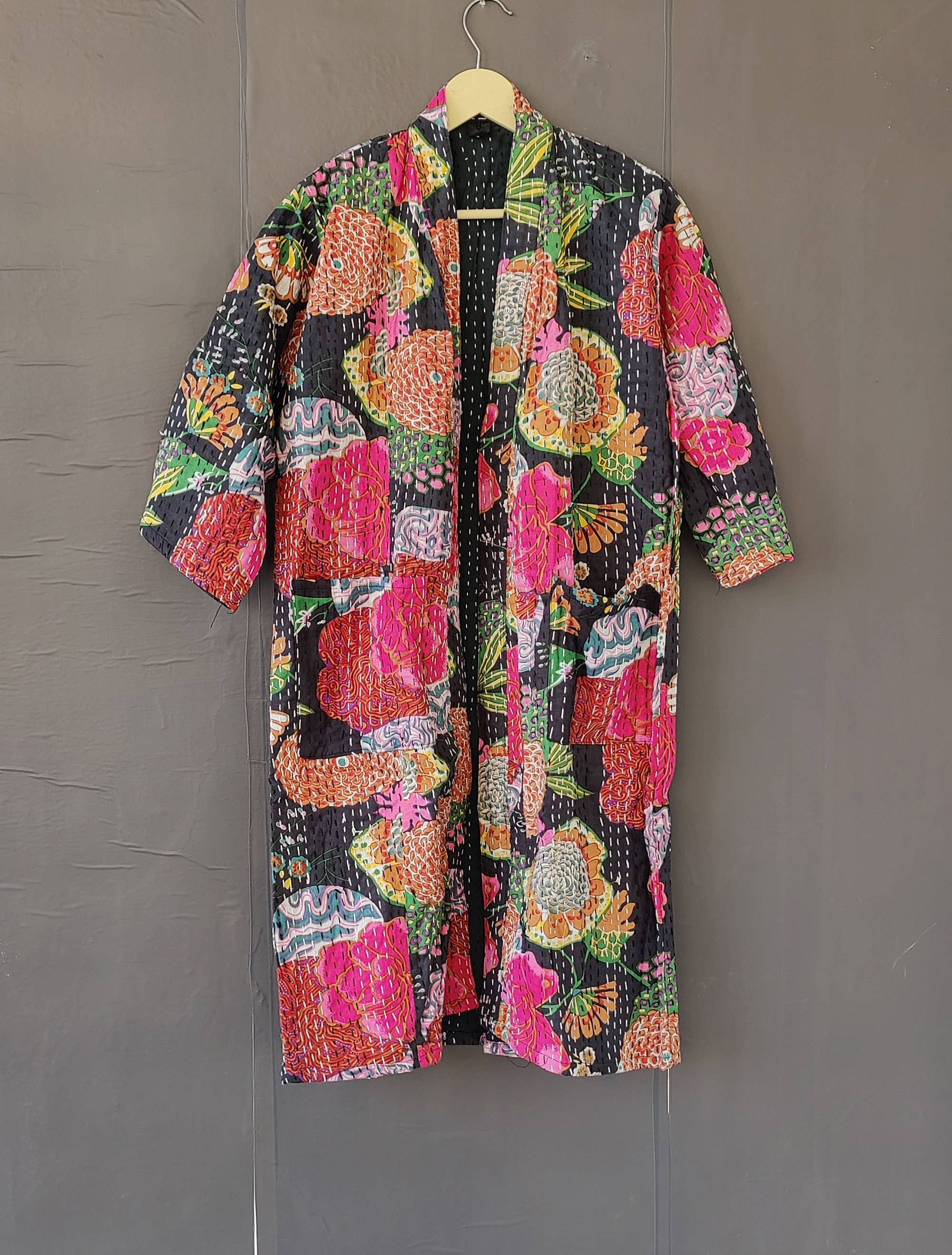 Bhawana Handicrafts – wholesale Kimono – Women's – Handmade Kantha Robe Cotton Kimono Cardigan Gown 0
