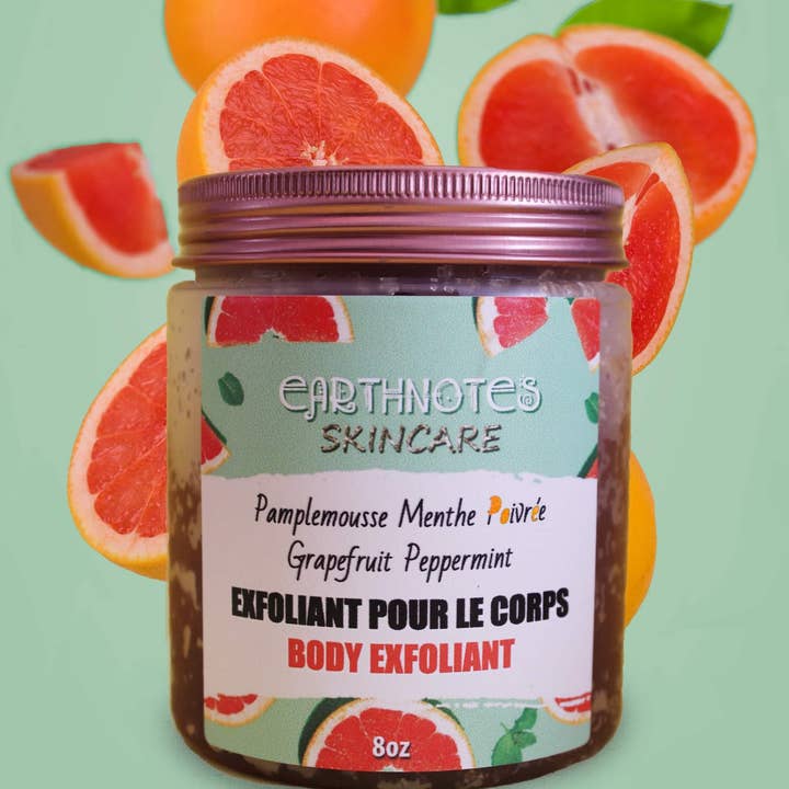 Grapefruit Peppermint Body Exfoliant for wholesale by Earthnotes Skincare