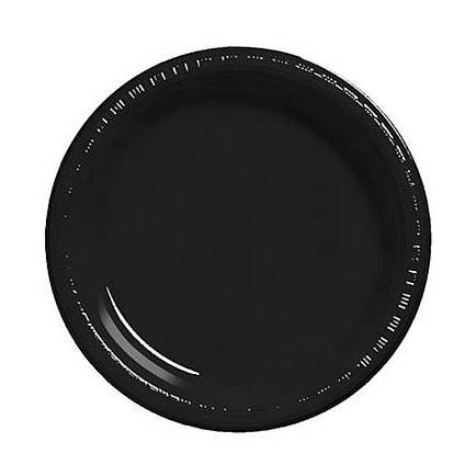 KT Supply - Wholesale Disposable plate - 10 inch Plastic Banquet Plate Black Velvet, Case of 2400