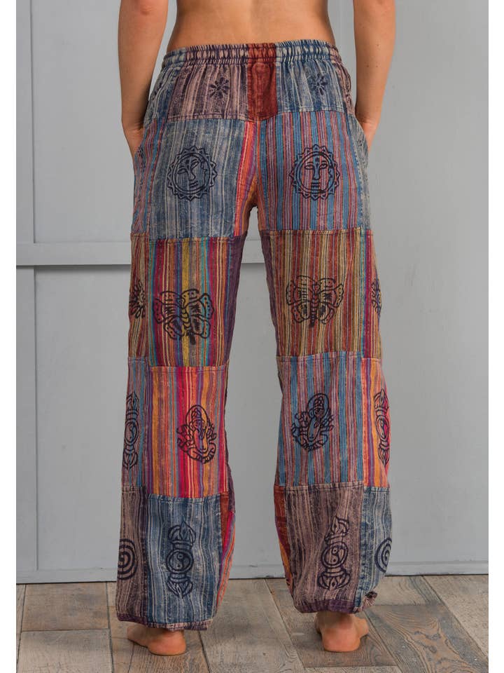 Namaste - Wholesale Pants – Women's - Stonewashed Cotton Patchwork Harem Trouser1