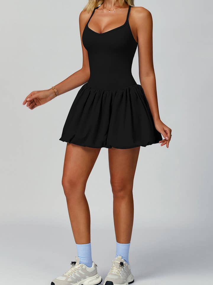 Crave by FW – wholesale Athletic dress – Women′s – Cross Back Tennis Dresses with Short and Pocket8