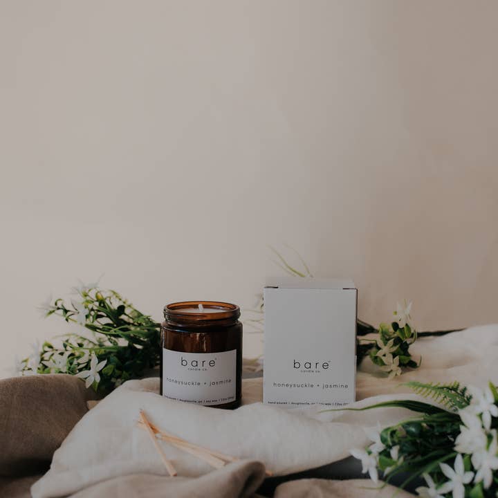 Bare Candle Company - Wholesale Jar/Filled Candle - Honeysuckle + Jasmine Soy Candle 7.2oz2