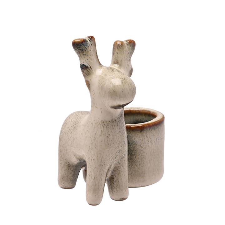 WIDDOP and Co. - Wholesale Candle Holder - **MULTI 12** Ceramic Reindeer Candle Holder