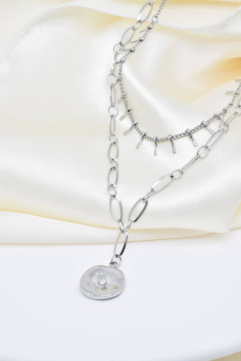 Kapyco – wholesale Pendant/charm necklace – Double-row stainless steel necklace - BJ2102564