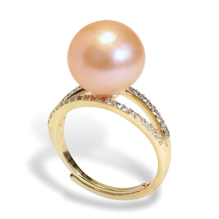 Gouden Glans Barok Parel Ring voor wholesale door Ninemoo