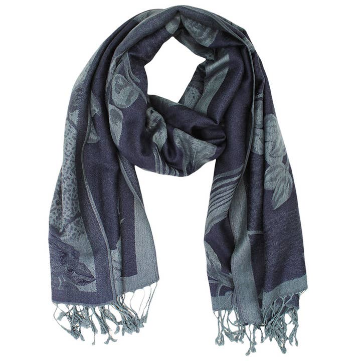 Sensibling Corp. - Wholesale Scarf – Women's - Rose Floral Pashmina Reversible Scarf Shawl35