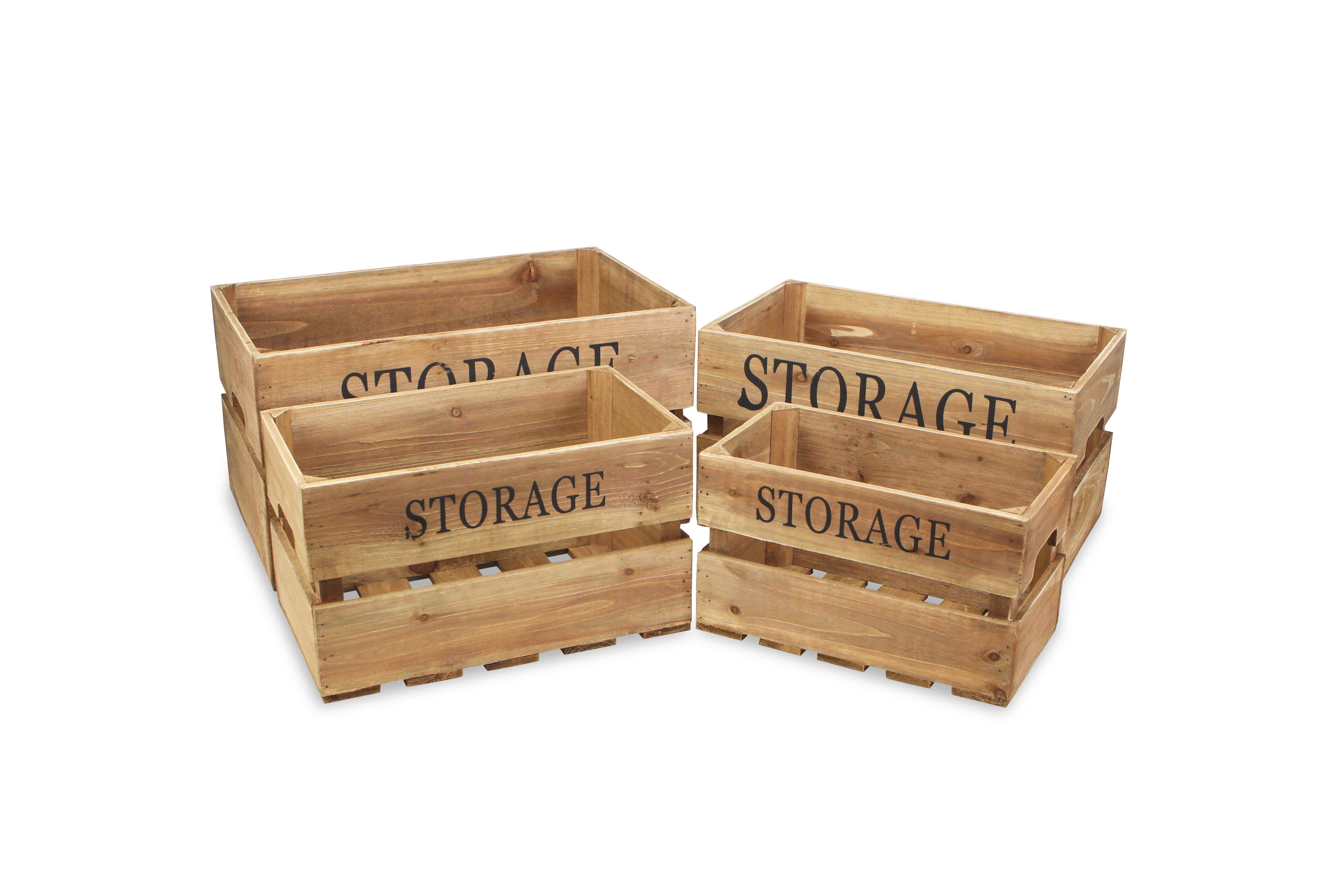 Cheungs Home Decor - Wholesale Storage Bin - Eika Set of 4 Wooden Storage Crates2