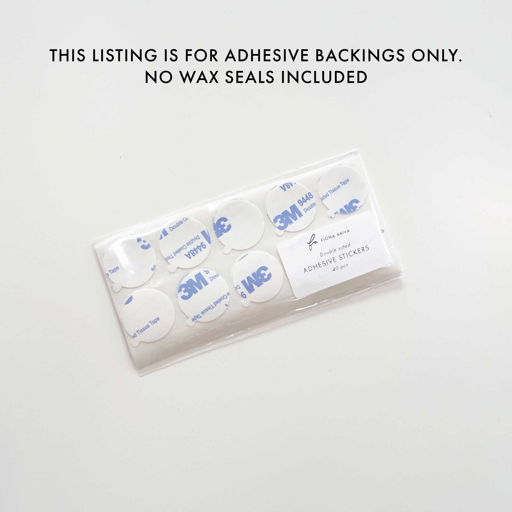 Fiona Ariva - Wholesale Sealing Wax - Double sided 3M round tissue tape strong adhesive wax seal stickers backings 40-pack3