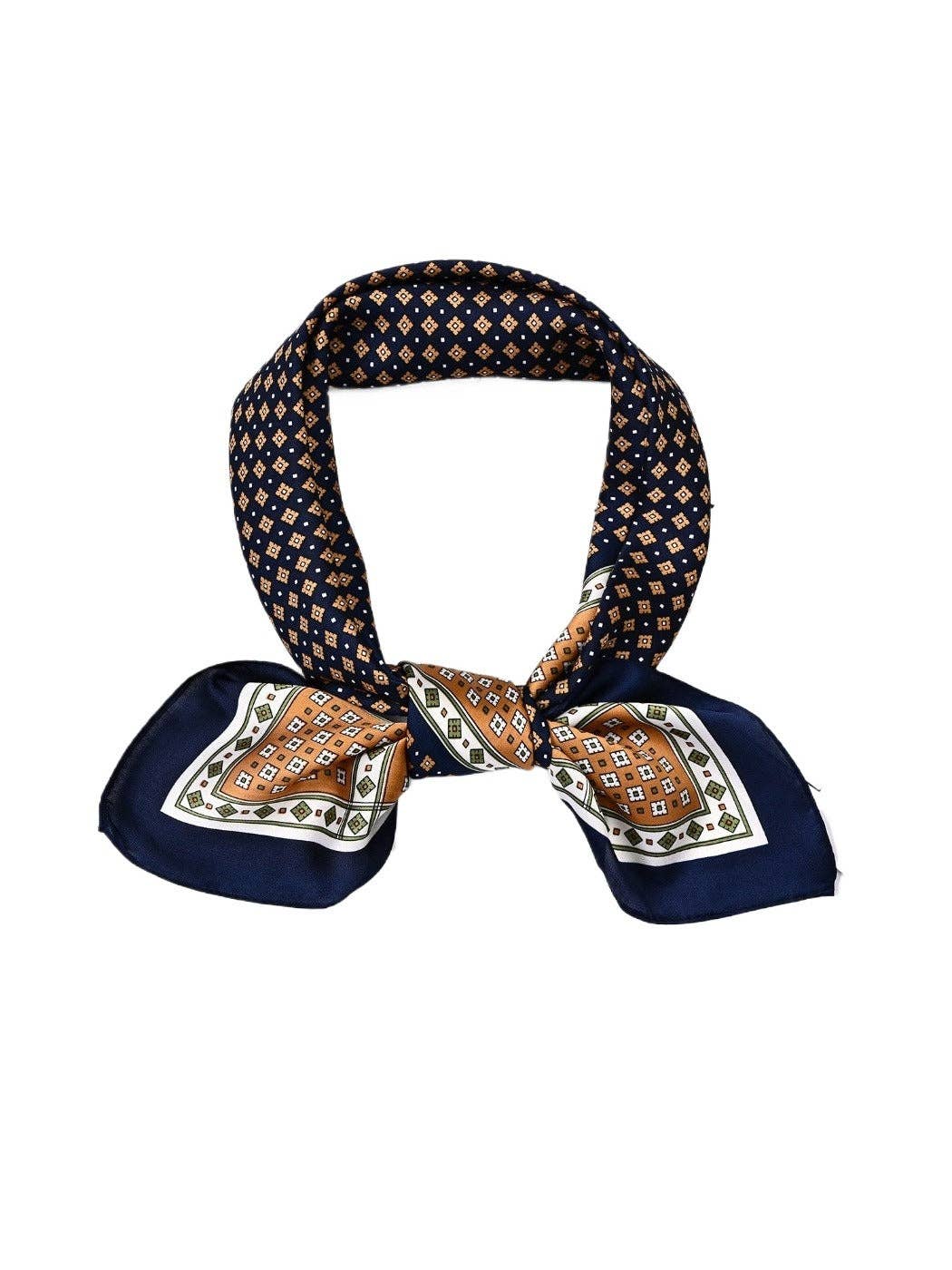 Funkyrel® Atzbranding Limited - Wholesale Scarf - Women's - Scarvii - 28'' Color-Block Print Square Scarf - Classic & Vintage0