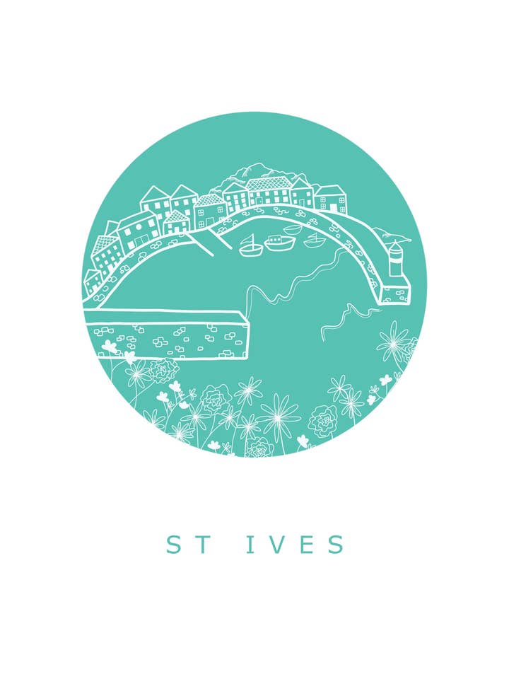 St Ives Print for wholesale by Mora Cornwall