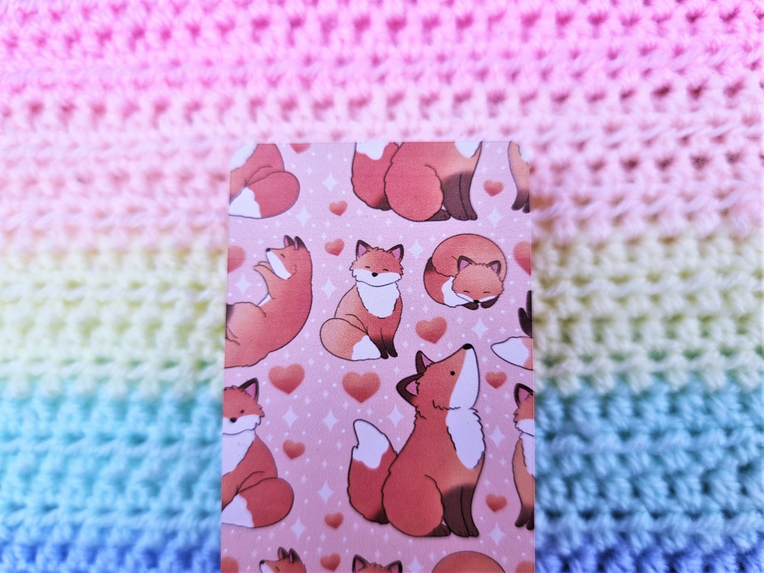 FuzziesArtDesigns - Venta al por mayor Marcapáginas - Bonito marcador con esquinas redondeadas | Zorros | Naranja | Magia2