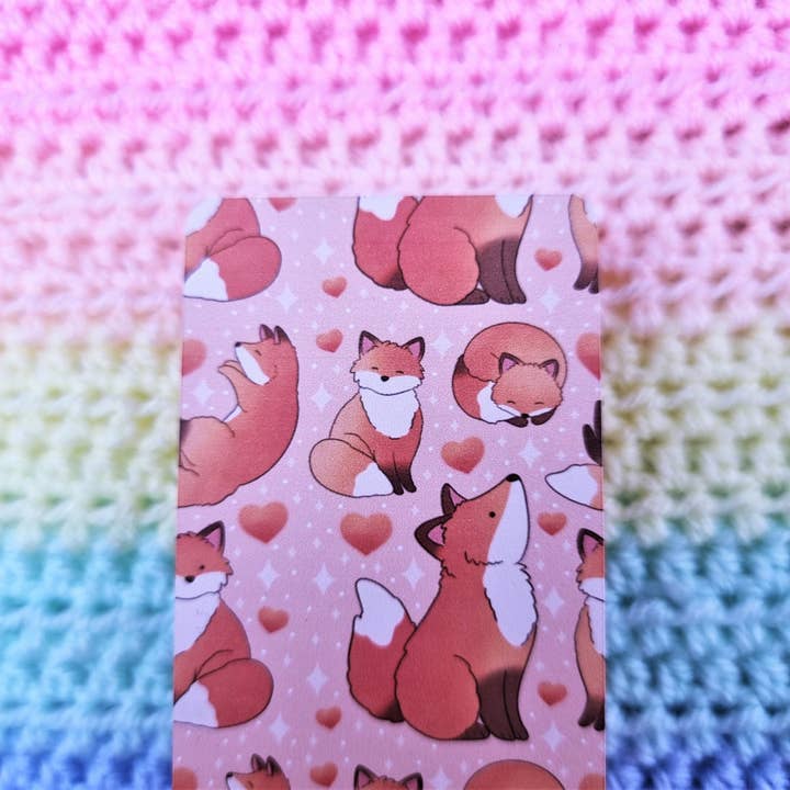 FuzziesArtDesigns - Venta al por mayor Marcapáginas - Bonito marcador con esquinas redondeadas | Zorros | Naranja | Magia2