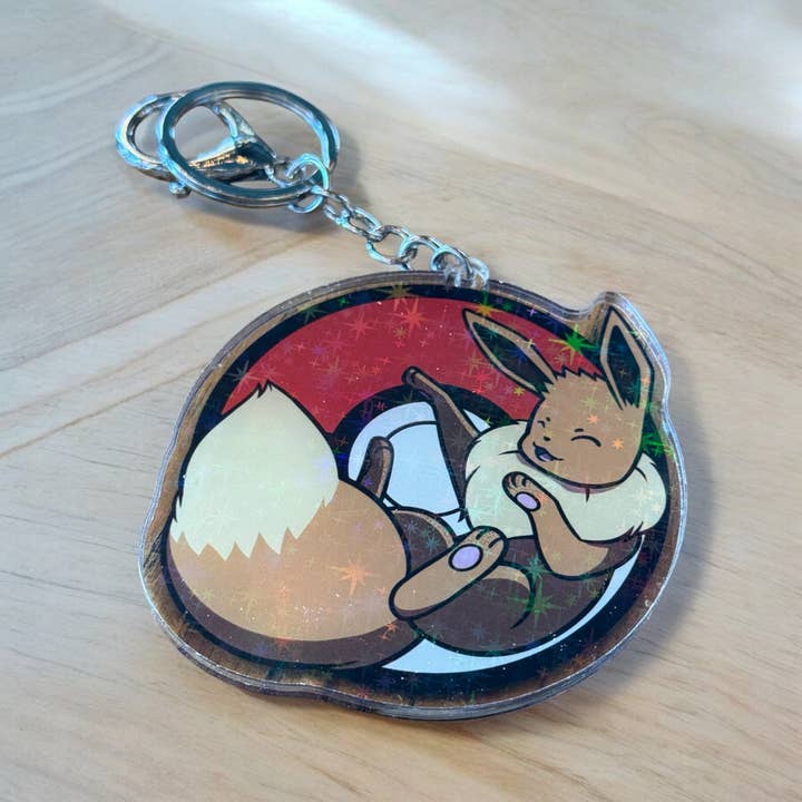 The Geek Boutique - Venta al por mayor Llavero - Niños - Llavero acrílico Poke OG Normal Fox Cat Dog para videojuegos de anime