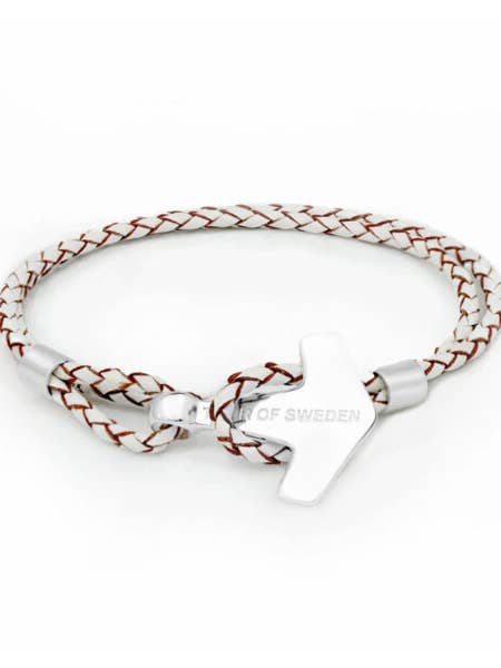 Thor - Double Whitebrown Leather & Silver for wholesale by Freya & Thor of Sweden