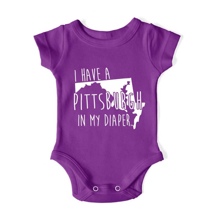I HAVE A PITTSBURGH IN MY DIAPER Baltimore Sports Fan Baby One Piece for wholesale by In My Diaper