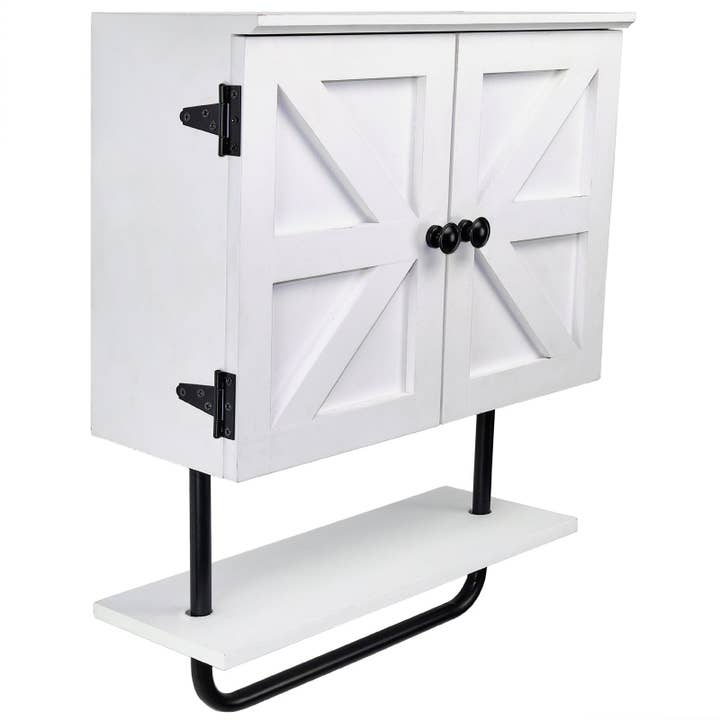Barndoor Bathroom Wall Cabinet with Adjustable Shelf & Tow for wholesale by Excello Global Products
