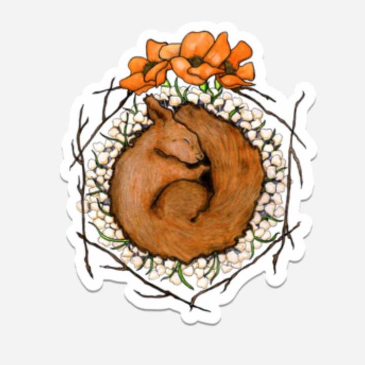 "Be Like the Squirrel" Vinyl Die Cut Sticker for wholesale by PinkPolish Design