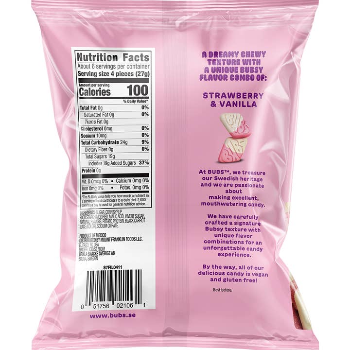 Kara Chocolates - Wholesale Gummy - BUBS Sour Diamond Strawberry Vanilla Swedish Candy 1