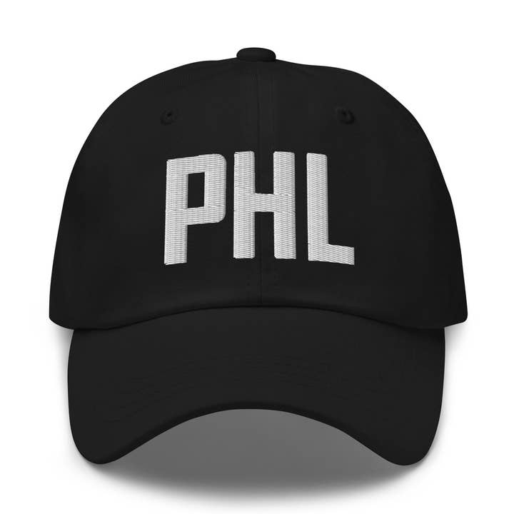 PHL Airport Code Embroidered Dad Hat | White Thread for wholesale by CRE PYT