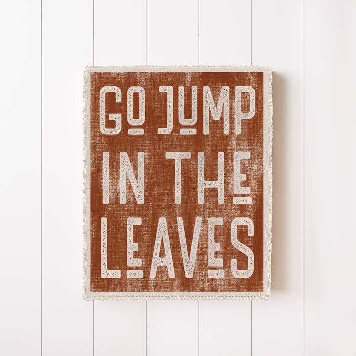 Perfect Day Print Co - Wholesale Art Print - Fall Decor Canvas Art Print, Go Jump In The Leaves Sign 5