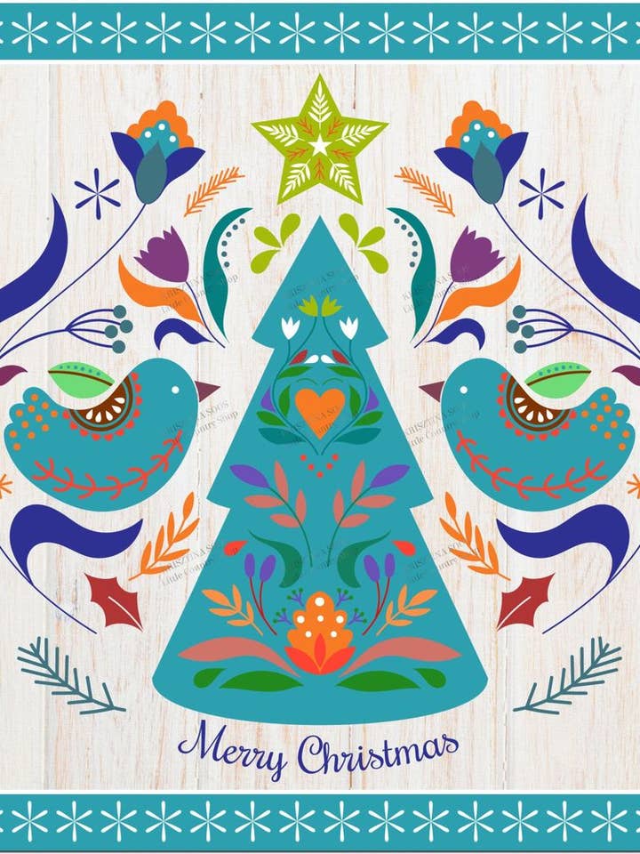 Folk Christmas Fridge Magnet for wholesale by Little Country Shop