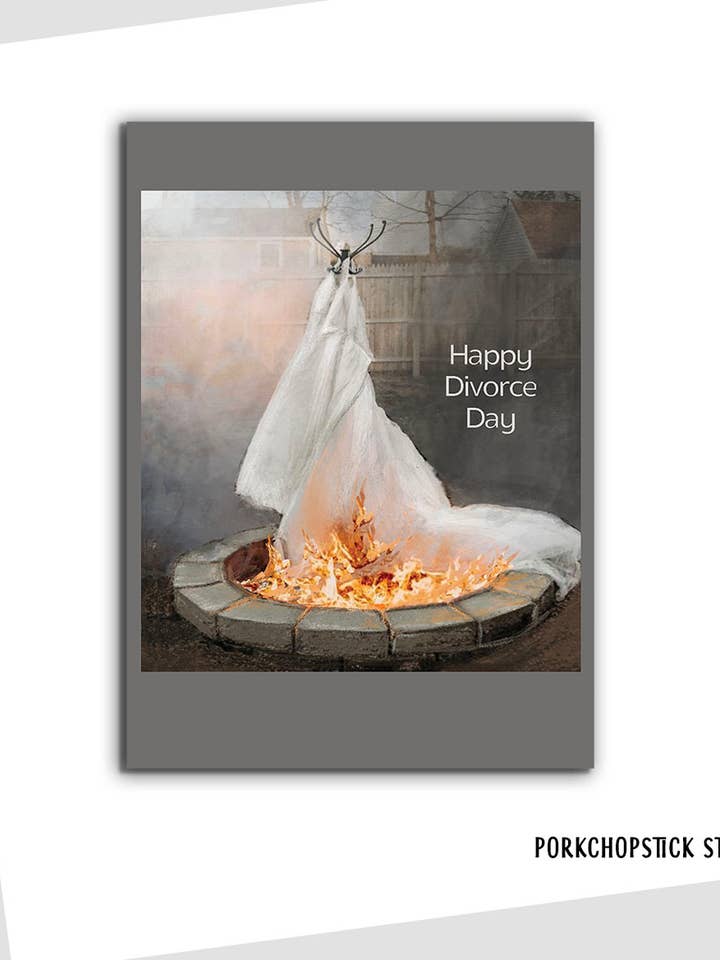 Cartão Feliz Dia do Divórcio por atacado de Porkchopstick Studios