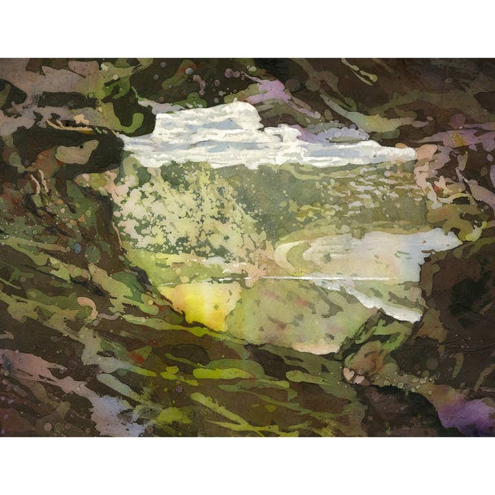 Cueva Ventana Puerto Rico Aquarel Batik | Origineel Kunstwerk & Giclée Prints voor Woondecoratie (print) voor wholesale door Ryan Fox Fine Art