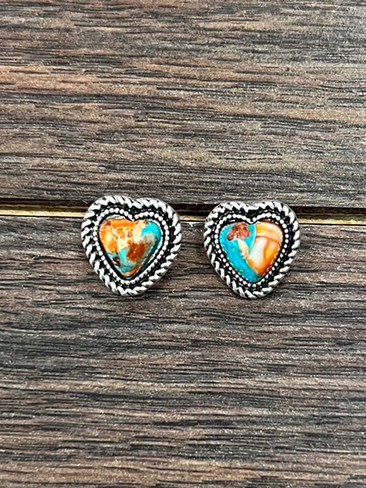 724487, 9mm Heart Gemstone Stud Earrings for wholesale by ISAC Trading Inc