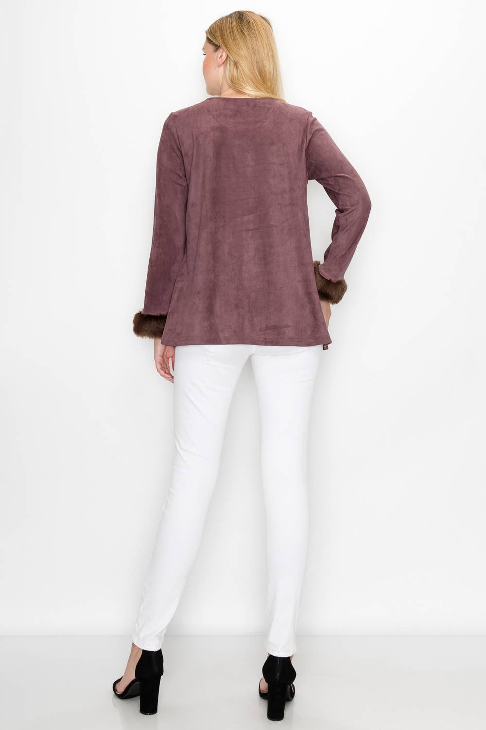 Joh Apparel - Wholesale Tunic - Women's - Anabelle Stretch Suede Fur Top6