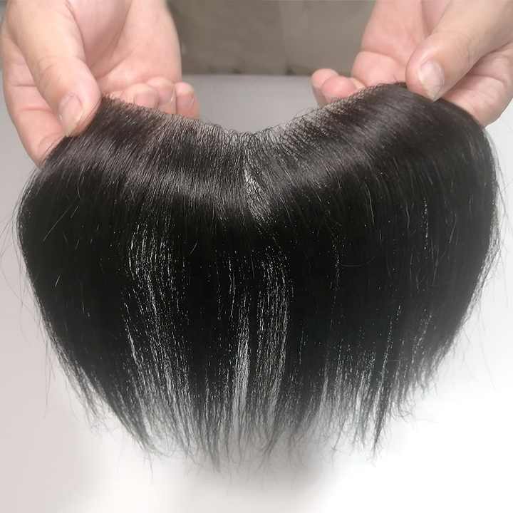 VIGOR - Wholesale Hair Extensions - Hairpiece V-Shape Mens Topper PU Thin Skin Base Natural Hair