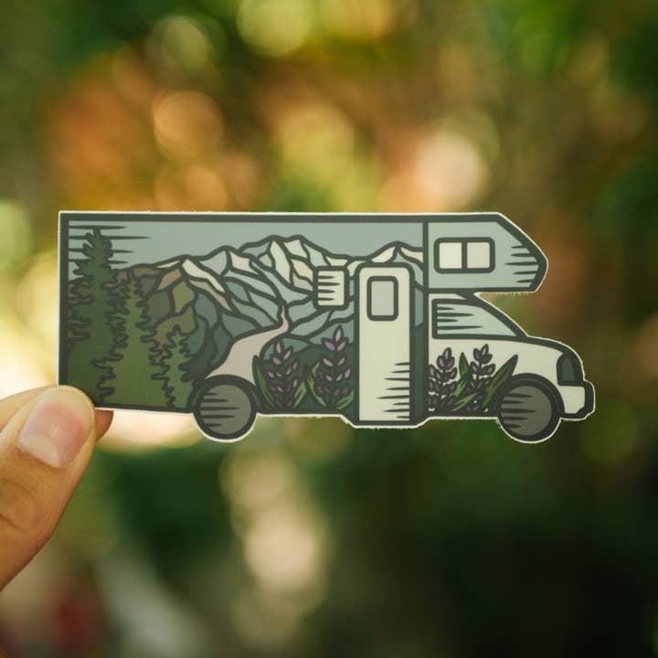 Mountain RV | Sticker for wholesale by Roaming Heart