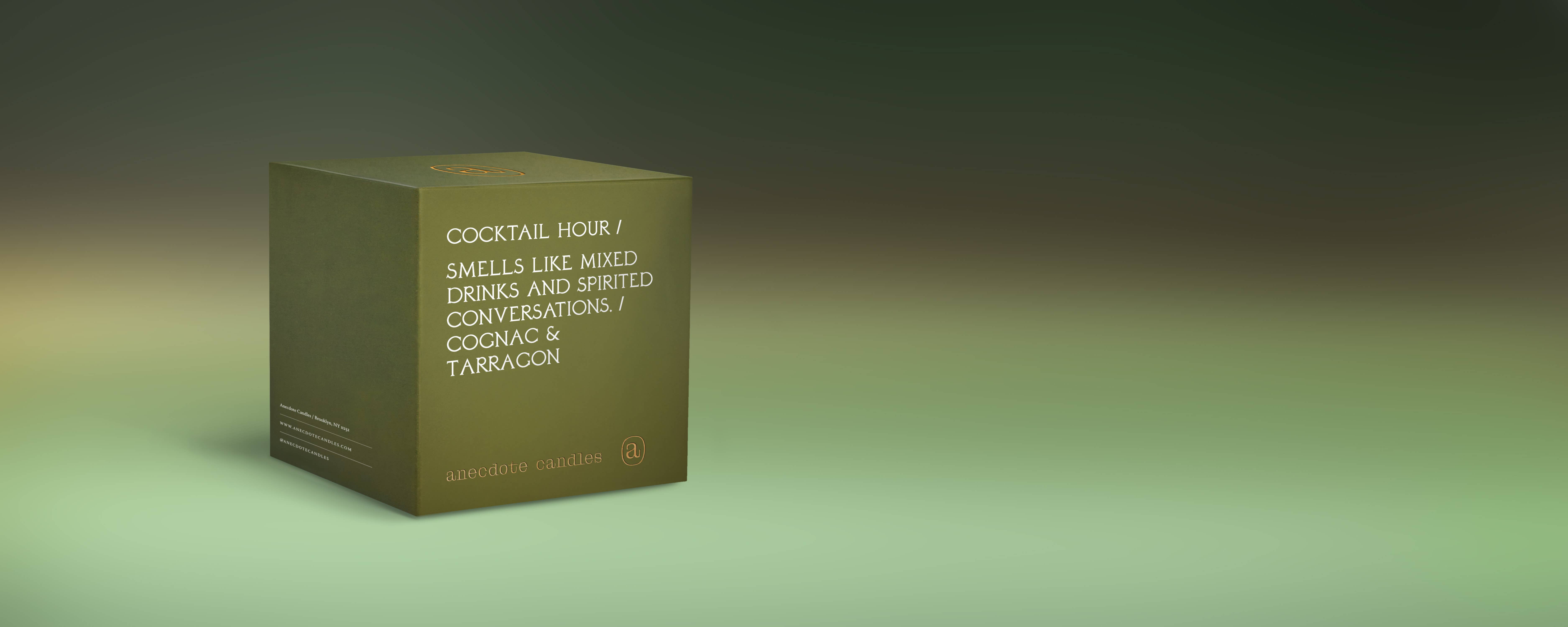 Anecdote Candles - Wholesale Jar/Filled Candle - Cocktail Hour (Cognac & Tarragon) Gold Tumbler Candle1