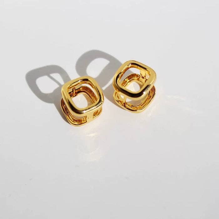 LanLivia - Wholesale Stud/Post Earrings - Minimalist Square Frame Ear Buttons1