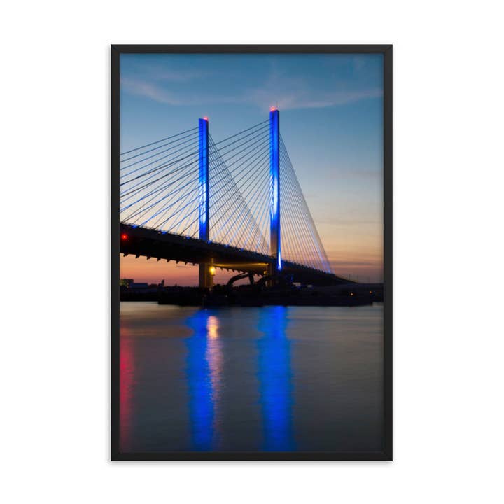 Art mural encadré avec photo de paysage urbain Indian River Bridge 2 pour la vente par Pipa Wall Art & Home Decor
