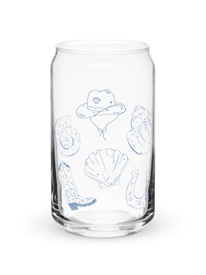 Salty Cowgirl Can Glass for wholesale by kash co studio