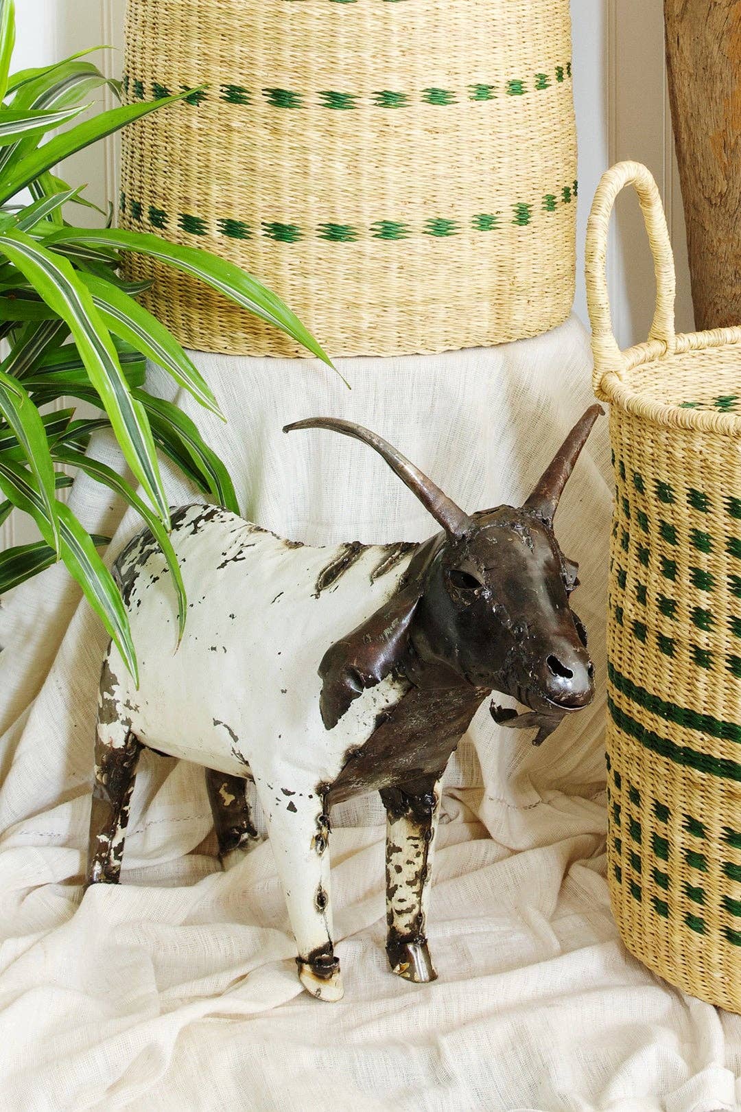 Swahili | AFRICAN MODERN - Wholesale Sculpture - Recycled Metal African Farm Goats2