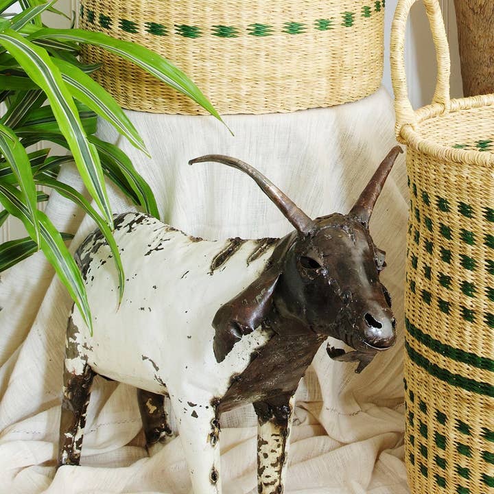Swahili | AFRICAN MODERN - Wholesale Sculpture - Recycled Metal African Farm Goats2